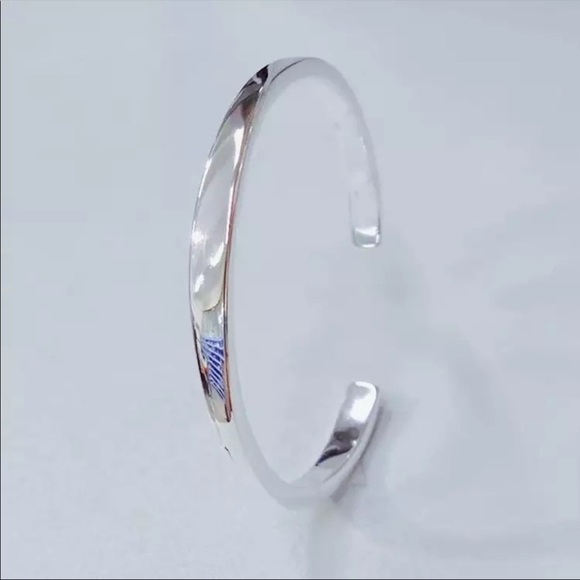 New Unisex 925 Sterling Silver Bracelet Adjustable Cuff - Picture 7 of 14